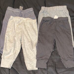 Carter's infant Jogger Pants Set - Gray, Black, and Striped